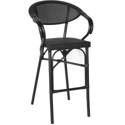 Textilene Outdoor High Barstool Aluminium Black - CEZF3030CBLACK