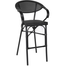 Textilene Outdoor High Barstool Aluminium Black - CEZF3030CBLACK
