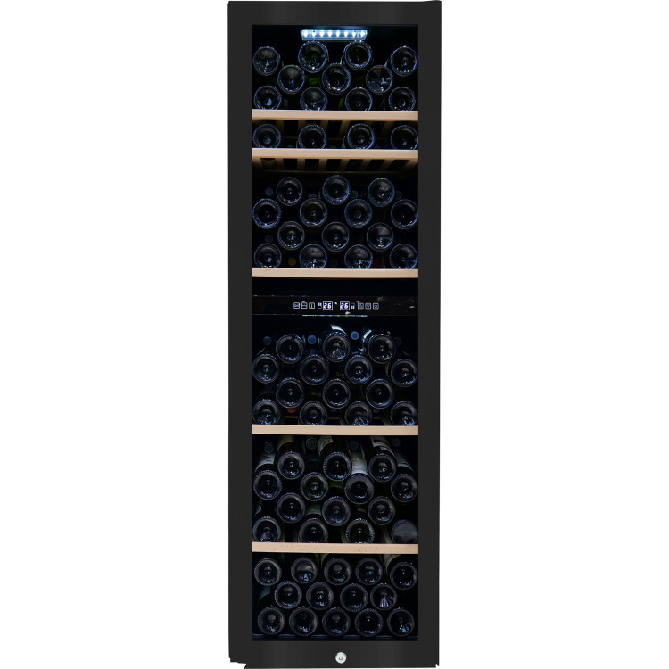 Commercial Dual Zone Wine Cooler 242 Litres 126 Bottles Glass Door 5 Shelves 490x575x1546mm| CaterEq CEZSB252 Commercial Dual Zone Wine Cooler 242 Litres 126 Bottles Glass Door 5 Shelves 490x575x1546mm| CaterEq CEZSB252