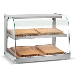 Neutral Display Case Curved 2 Tier 685x455x516mm Stainless steel frame - CEZW100RSS