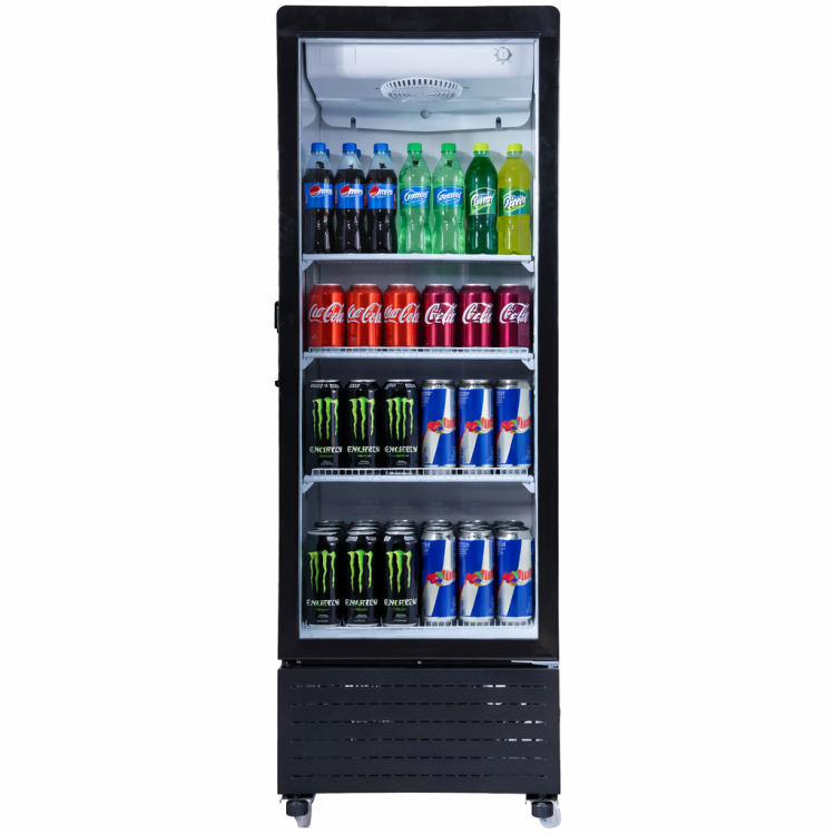 Commercial Upright Display Refrigerator 217 Litres Single Glass Door 3 Shelves Ventilated Cooling 615x580x1633mm | CaterEq CEKOBE304