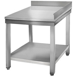 Professional Work table Corner Stainless steel Bottom shelf Upstand back/right 700x700x950mm - CETHATS77C