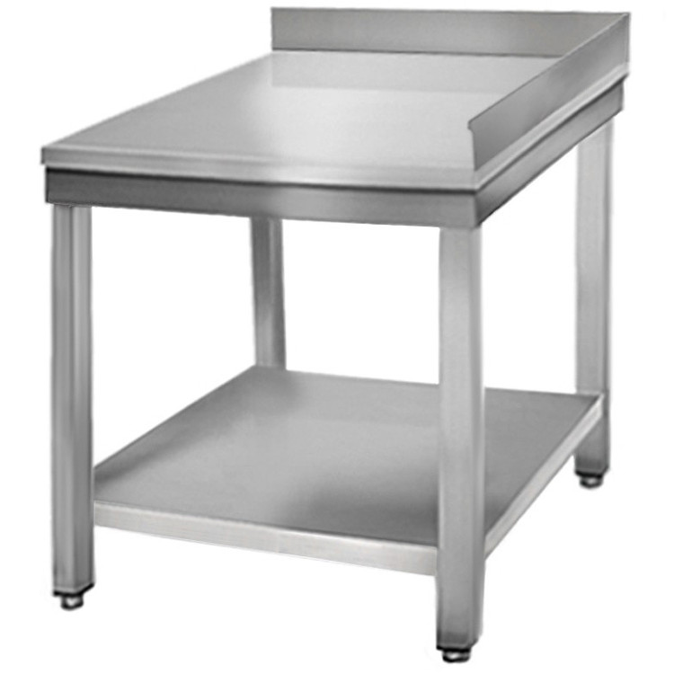 Professional Work table Corner Stainless steel Bottom shelf Upstand back/right 700x700x950mm - CETHATS77C
