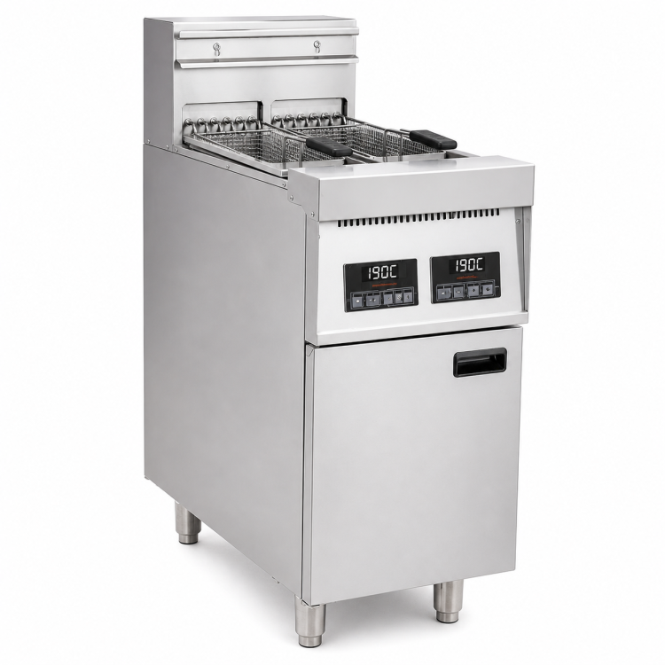 Professional Free Standing Electric Fryer Double Tank 2 x 14L 400x800x1100 mm | CaterEq CEEF9C2 Professional Free Standing Electric Fryer Double Tank 2 x 14L 400x800x1100 mm | CaterEq CEEF9C2