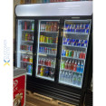 Commercial Triple Bottle cooler Upright 1065 litres Fan assisted cooling Hinged doors Black&White - CEGDR666