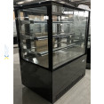 Cake counter Straight front 1200x730x1300mm 3 shelves Black base LED - CEGN1200R3BLACK