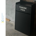 Commercial Rubbish Bin Cabinet & Tray Shelf 'Thank You' Black - CEGSLJ006B
