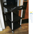 Professional 3-Tier Utility Trolley Black Polypropylene 790x420x940mm | CaterEq CEHZMCC502 Professional 3-Tier Utility Trolley Black Polypropylene 790x420x940mm | CaterEq CEHZMCC502