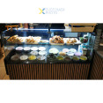 Serve over Deli counter Black front Straight glass front Width 1580mm - CEKSCP1509SCD