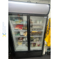 Commercial Display Freezer with Double Glass door 1000 litres Black Canopy Light - CELD1000FBLACK