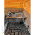 Commercial Hand and Pot Wash Sink Stainless Steel 1 Bowl Splashback 1000x700x900mm Round Legs | CaterEq CEPSR10070 Commercial Hand and Pot Wash Sink Stainless Steel 1 Bowl Splashback 1000x700x900mm Round Legs | CaterEq CEPSR10070