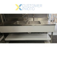 Commercial Sink Stainless steel 2 bowls Bottom shelf Splashback 2000mm Depth 700mm - CETHSTR207BM2 Commercial Sink Stainless steel 2 bowls Bottom shelf Splashback 2000mm Depth 700mm - CETHSTR207BM2