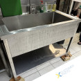 Commercial Pot Wash Sink Stainless steel 1 bowl Bottom shelf Splashback 1200mm Depth 700mm - CEVS127BS