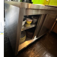 Commercial Pass through Worktop Floor Cupboard Sliding doors Stainless steel 1200x700x850mm - CEVTC127SLS