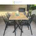 Bistro Dining Chair Plastic Black Indoors & Outdoors - CEWW030BLACK