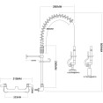 Pre Rinse Spray Unit Wall mount Double inlet Height 500mm Stainless steel - CEEQ7802A