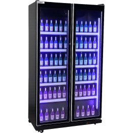 Commercial Upright Display Refrigerator 680 Litres 2 Glass Doors 5 Shelves Ventilated Cooling 1100x600x1985mm - CEKOBE206 Commercial Upright Display Refrigerator 680 Litres 2 Glass Doors 5 Shelves Ventilated Cooling 1100x600x1985mm - CEKOBE206