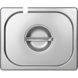 Stainless steel Gastronorm Container Lid with Ladle Recess GN1/2 - CE812LN