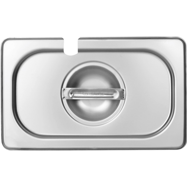 Stainless steel Gastronorm Container Lid with Ladle Recess GN1/9 - CE819LN