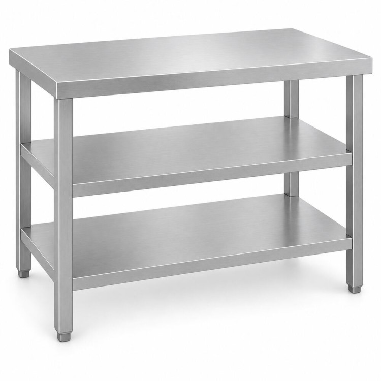 Commercial 3-Tier Stainless Steel Work Table with Undershelves 900x600x850mm | CaterEq CEQNH1132