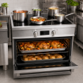 Commercial Stainless Steel Induction Range Cooker with 5 Zone Hob, 120L Oven, Air Fry & Rotisserie 895 x 620 x 884–914mm | CaterEq CEALTAY700