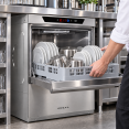 Commercial Dishwasher with detergent + rinse + drain pump 500 Plates/h 500x500mm rack 230V | CaterEq CEINOK102 Commercial Dishwasher with detergent + rinse + drain pump 500 Plates/h 500x500mm rack 230V | CaterEq CEINOK102
