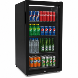 92L Commercial Display Fridge with Glass Door & LED Lighting – Black Bottle Cooler Beer Fridge  – CaterEq CELSC92YL