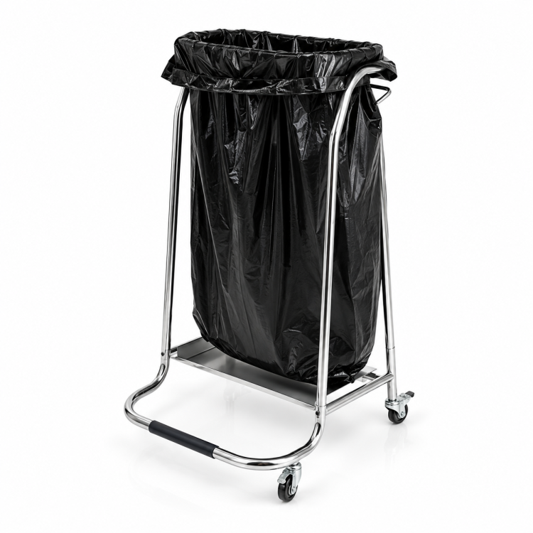Commercial Stainless Steel Trash Bag Holder Cart 430×530×960 mm| CaterEq CEJSN216