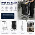 Commercial Stainless Steel Trash Bag Holder Cart 430×530×960 mm| CaterEq CEJSN216