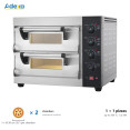 Commercial Pizza Oven Electric 2 chambers 400x400mm 350°C Mechanical controls 5.2kW 230V Hardwired 600x520x480mm | CaterEq CEPS442