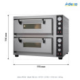 Commercial Pizza Oven Electric 2 Chambers 500×500mm 4+4 250mm diameter pizza 500°C Mechanical Controls 8.4kW 400V | CaterEq CEPS552 Commercial Pizza Oven Electric 2 Chambers 500×500mm 4+4 250mm diameter pizza 500°C Mechanical Controls 8.4kW 400V | CaterEq CEPS552