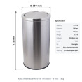 Commercial Swing Lid Waste Bin 70 Litres Satin | CaterEq CEJY940070LSATIN Commercial Swing Lid Waste Bin 70 Litres Satin | CaterEq CEJY940070LSATIN