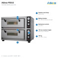 Commercial Pizza Oven Electric 2 Chambers 500×500mm 4+4 250mm diameter pizza 500°C Mechanical Controls 8.4kW 400V | CaterEq CEPS552 Commercial Pizza Oven Electric 2 Chambers 500×500mm 4+4 250mm diameter pizza 500°C Mechanical Controls 8.4kW 400V | CaterEq CEPS552