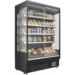 Wall Cabinet Multi Deck Refrigerator Night Curtain Black 1940x700x2000mm | CaterEq CEBLUEL210 Wall Cabinet Multi Deck Refrigerator Night Curtain Black 1940x700x2000mm | CaterEq CEBLUEL210