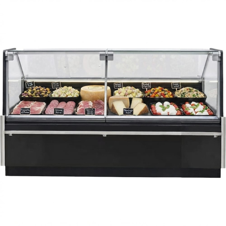 Commercial Open Deli Serve Over Counter Straight Glass Front Height Adjustable Feet 1875x960x1190mm | CaterEq CEBLUEL226