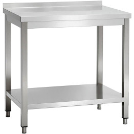 Commercial Stainless Steel 2 Tier Work Table with Splashback 700 x 600 x 850mm | CaterEq CEQNH66032