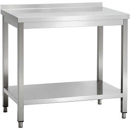Commercial Stainless Steel 2 Tier Work Table with Splashback 800 x 600 x 850mm | CaterEq CEQNH66033