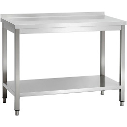 Commercial Stainless Steel 2 Tier Work Table with Splashback 1100 x 600 x 850mm | CaterEq CEQNH66036