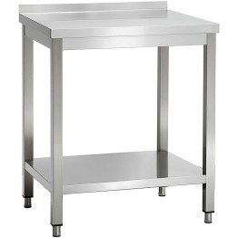 Commercial Stainless Steel 2 Tier Work Table with Splashback 600 x 700 x 850mm | CaterEq CEQNH66046