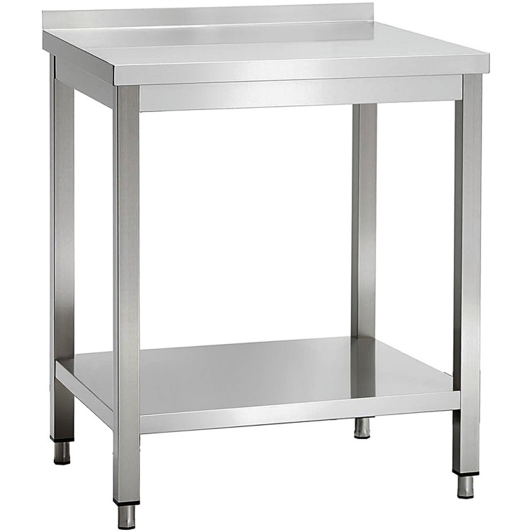 Commercial Stainless Steel 2 Tier Work Table with Splashback 600 x 700 x 850mm | CaterEq CEQNH66046 Commercial Stainless Steel 2 Tier Work Table with Splashback 600 x 700 x 850mm | CaterEq CEQNH66046