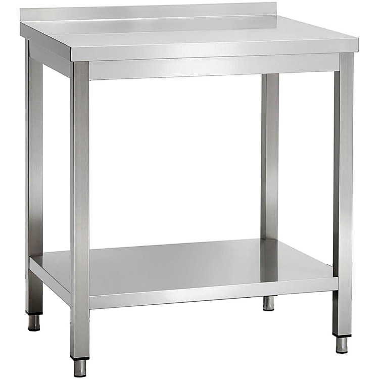 Commercial Stainless Steel 2 Tier Work Table with Splashback 700 x 700 x 850mm | CaterEq CEQNH66047 Commercial Stainless Steel 2 Tier Work Table with Splashback 700 x 700 x 850mm | CaterEq CEQNH66047