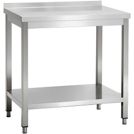 Commercial Stainless Steel 2 Tier Work Table with Splashback 800 x 700 x 850mm | CaterEq CEQNH66048