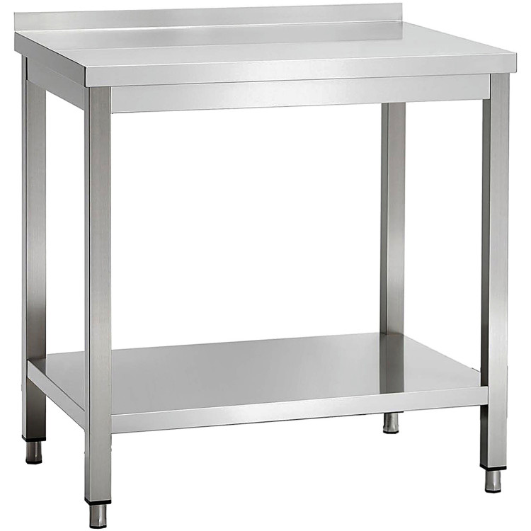 Commercial Stainless Steel 2 Tier Work Table with Splashback 800 x 700 x 850mm | CaterEq CEQNH66048