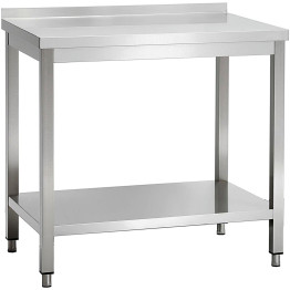 Commercial Stainless Steel 2 Tier Work Table with Splashback 900 x 700 x 850mm | CaterEq CEQNH66049