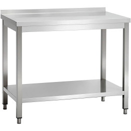 Commercial Stainless Steel 2 Tier Work Table with Splashback 1100 x 700 x 850mm | CaterEq CEQNH66051