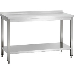 Commercial Stainless Steel 2 Tier Work Table with Splashback 1600 x 700 x 850mm | CaterEq CEQNH66056