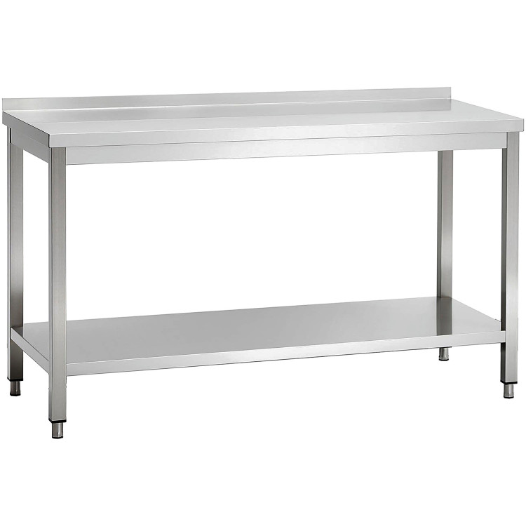 Commercial Stainless Steel 2 Tier Work Table with Splashback 1800 x 700 x 850mm | CaterEq CEQNH66058 Commercial Stainless Steel 2 Tier Work Table with Splashback 1800 x 700 x 850mm | CaterEq CEQNH66058