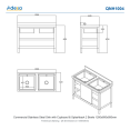 Commercial Stainless Steel Sink with Cupboard &amp; Splashback 2 Bowls 1200x600x850mm | CaterEq CEQNH1004