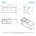 Commercial Stainless Steel Sink with Cupboard &amp; Splashback 2 Bowls Left Side 1500x600x850mm | CaterEq CEQNH1008