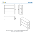 Triple Tier Overshelf with Square Tubing Stainless Steel 900x280x750mm | CaterEq CEQNH202